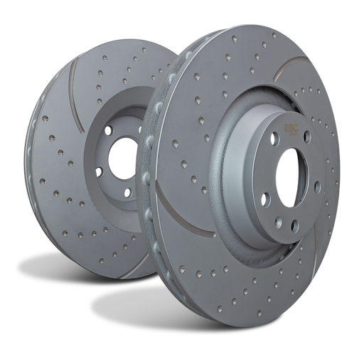 EBC 2021+ Ford Bronco Sport 1.5T Front GD Sport Rotors - Premium Brake Rotors - Slot & Drilled from EBC - Just $288.79! Shop now at WinWithDom INC. - DomTuned