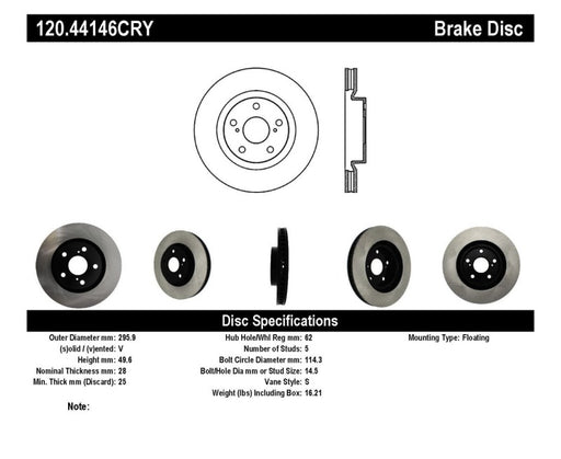 Stoptech 07 Lexus ES350 / 09 Pontiac Vibe / 09 Toyota Matrix Front CRYO-STOP Brake Rotor - Premium Brake Rotors - Drilled from Stoptech - Just $120.44! Shop now at WinWithDom INC. - DomTuned