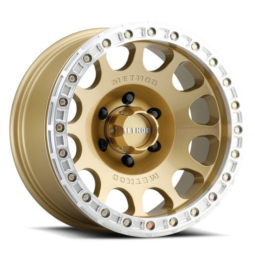 Method MR105 V3 Beadlock 17x9 -38mm Offset 5x5 71.5mm CB Gold Wheel w/ BH-H24125 - Premium Wheels - Cast from Method Wheels - Just $493.85! Shop now at WinWithDom INC. - DomTuned