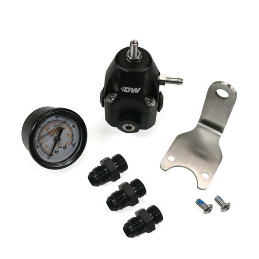 DeatschWerks DWR1000C AFPR + Pressure Gauge + 6AN Fittings - Anodized Black - Premium Fuel Pressure Regulators from DeatschWerks - Just $199! Shop now at WinWithDom INC. - DomTuned