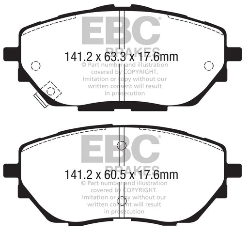 EBC 2017+ Toyota C-HR 2.0L Yellowstuff Front Brake Pads - Premium Brake Pads - Performance from EBC - Just $154.68! Shop now at WinWithDom INC. - DomTuned