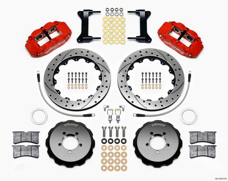 Wilwood Narrow Superlite 6R Front Hat Kit 12.88in Drill Red 2012-Up Toyota / Scion FRS w/ Lines - Premium Big Brake Kits from Wilwood - Just $2015.49! Shop now at WinWithDom INC. - DomTuned