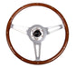 NRG Classic Wood Grain Steering Wheel (365mm) Wood w/Metal Inserts & Brushed Alum. 3-Spoke Center - Premium Steering Wheels from NRG - Just $216! Shop now at WinWithDom INC. - DomTuned