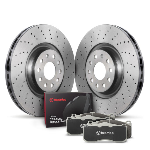 Brembo OE 06-08 Toyota RAV4 Front Disc Brake Kit - Premium Brake Rotors - Drilled from Brembo OE - Just $378.85! Shop now at WinWithDom INC. - DomTuned