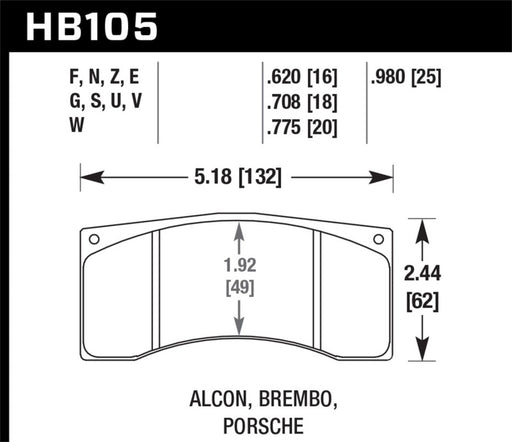 Hawk Alcon B/MB4/ Brembo XA2.E5.01/04 / XA5.90.01/04 / XA6.H7.11/14 DTC-70 Race Brake Pads - Premium Brake Pads - Racing from Hawk Performance - Just $319.49! Shop now at WinWithDom INC. - DomTuned