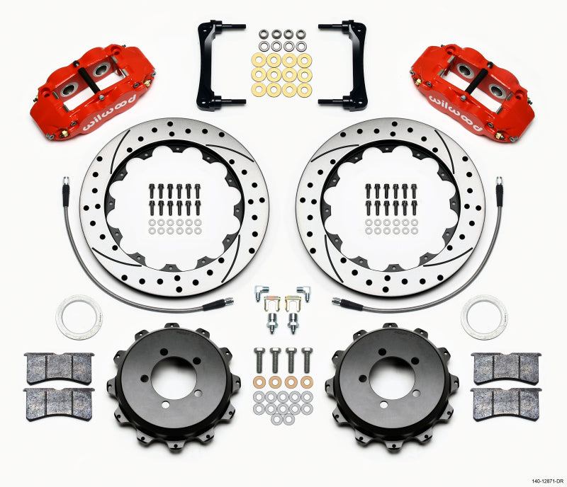 Wilwood Narrow Superlite 4R Rear Kit 12.88in Drilled Red 2012-Up Toyota / Scion FRS w/Lines - Premium Big Brake Kits from Wilwood - Just $2012.24! Shop now at WinWithDom INC. - DomTuned