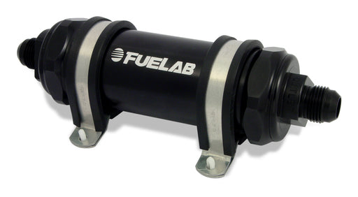 Fuelab 828 In-Line Fuel Filter Long -10AN In/Out 10 Micron Fabric - Black - Premium Fuel Filters from Fuelab - Just $160! Shop now at WinWithDom INC. - DomTuned