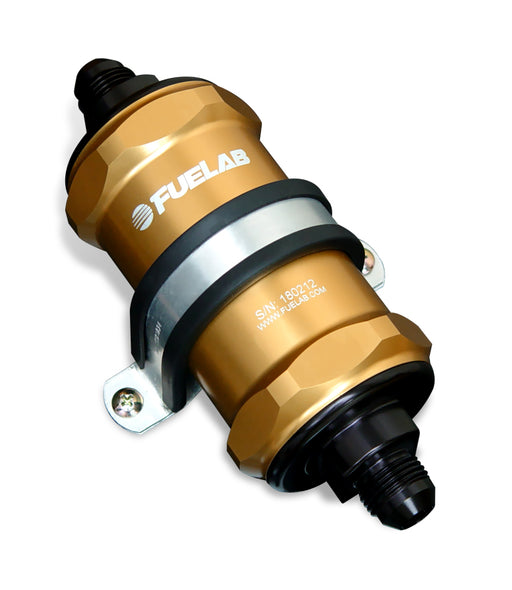 Fuelab 818 In-Line Fuel Filter Standard -6AN In/Out 6 Micron Fiberglass - Gold - Premium Fuel Filters from Fuelab - Just $196! Shop now at WinWithDom INC. - DomTuned