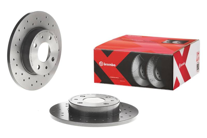 Brembo 05-07 Subaru Impreza Rear Premium Xtra Cross Drilled UV Coated Rotor - Premium Brake Rotors - Drilled from Brembo OE - Just $89.51! Shop now at WinWithDom INC. - DomTuned