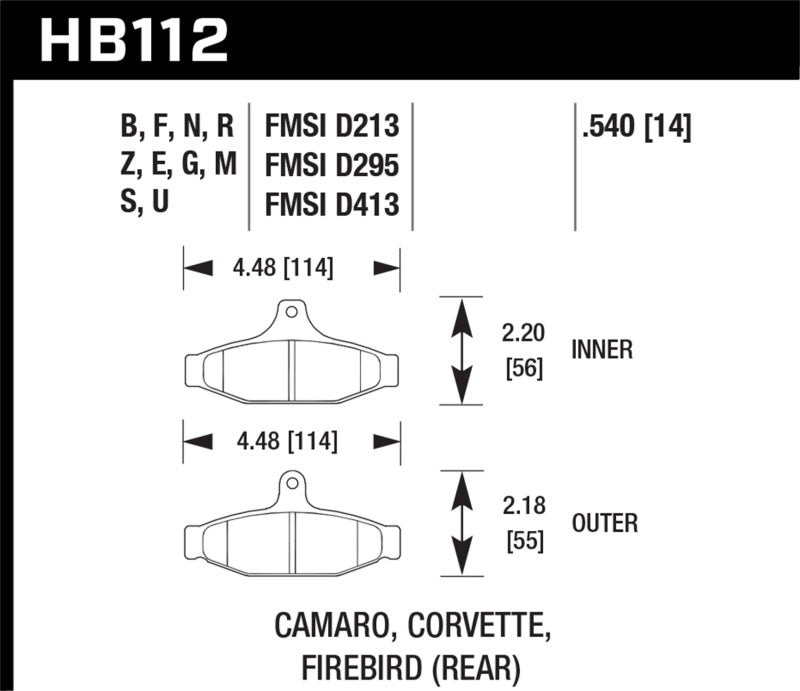 Hawk 85-97 Chevrolet Camaro w/Rear Disc Brakes/84-96 Chevrolet Corvette DTC-60 Race Rear Brake Pads - Premium Brake Pads - Racing from Hawk Performance - Just $254.69! Shop now at WinWithDom INC. - DomTuned