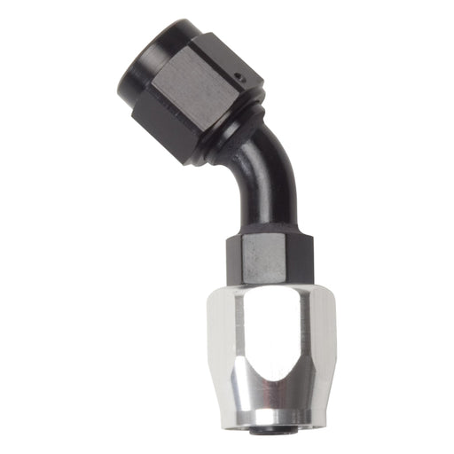 Russell Performance -6 AN Black/Silver 45 Degree Full Flow Hose End - Premium Fittings from Russell - Just $17.96! Shop now at WinWithDom INC. - DomTuned