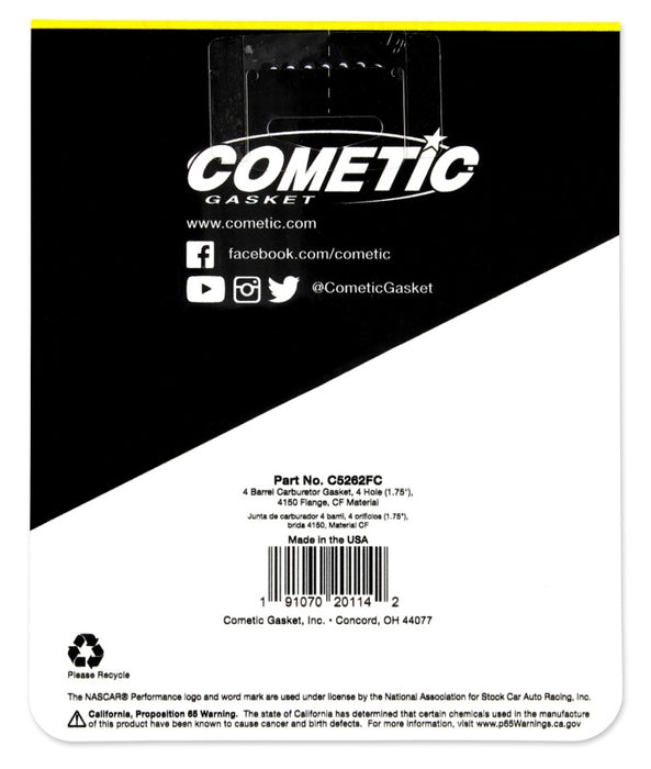 Cometic Holley 4 BBL .060in Fiber Carburetor Mounting Gasket - 4 Hole - 1.750in Holes - Premium Gasket Kits from Cometic Gasket - Just $7.86! Shop now at WinWithDom INC. - DomTuned