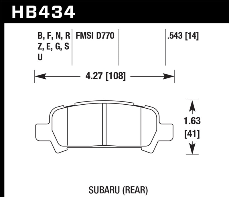 Hawk 02-03 WRX / 05-08 LGT D770 Performance Ceramic Street Rear Brake Pads - Premium Brake Pads - Performance from Hawk Performance - Just $122.39! Shop now at WinWithDom INC. - DomTuned