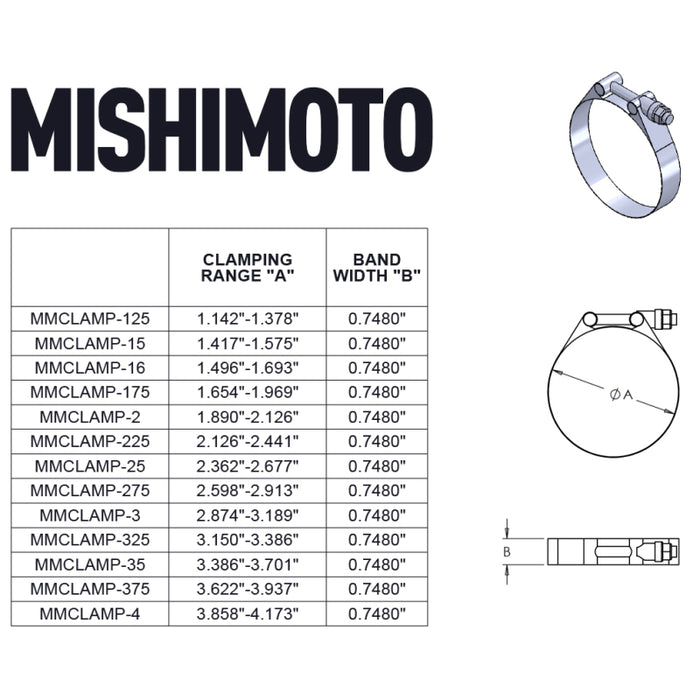 Mishimoto 2 Inch Stainless Steel T-Bolt Clamps - Gold - Premium Clamps from Mishimoto - Just $8.95! Shop now at WinWithDom INC. - DomTuned
