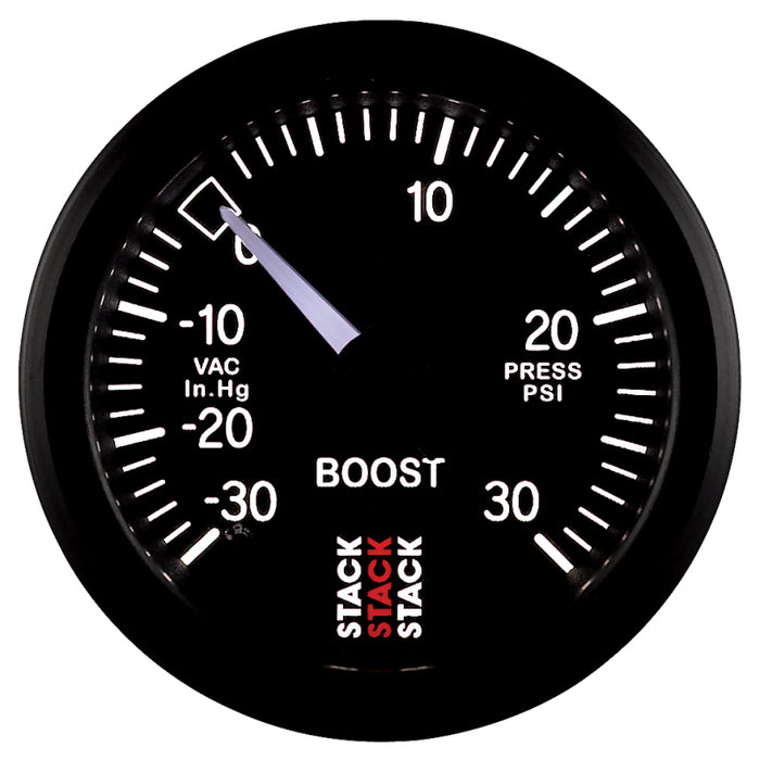 Autometer 52mm Stack Instruments -30INHG to +30PSI Mechanical Boost Gauge - Black - Premium Gauges from AutoMeter - Just $126.26! Shop now at WinWithDom INC. - DomTuned