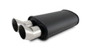 Vibrant Flat Blk Muffler 9x5x15in Body 3in Inlet ID 3in Tip OD w/Dual DTM Cut Tips - Premium Muffler from Vibrant - Just $279.99! Shop now at WinWithDom INC. - DomTuned