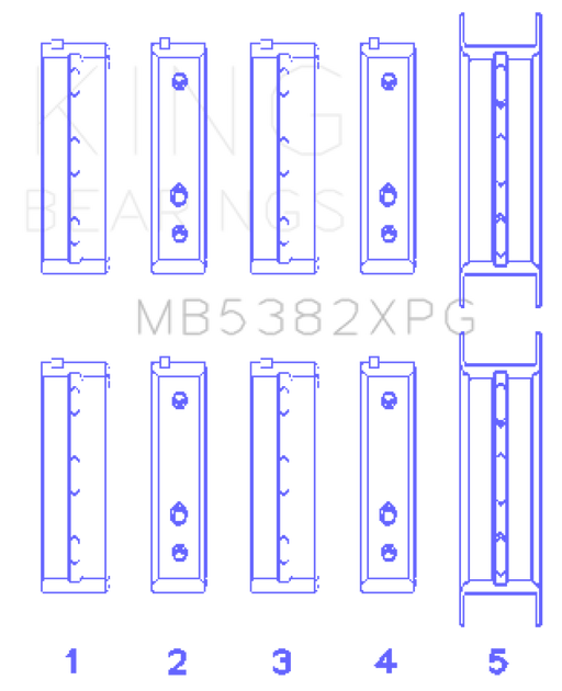 King Subaru EJ20/EJ22/EJ25 (For Thrust in #5 Position) 0.5 Oversized Tri-Metal Perf Main Bearing Set - Premium Bearings from King Engine Bearings - Just $121.14! Shop now at WinWithDom INC. - DomTuned
