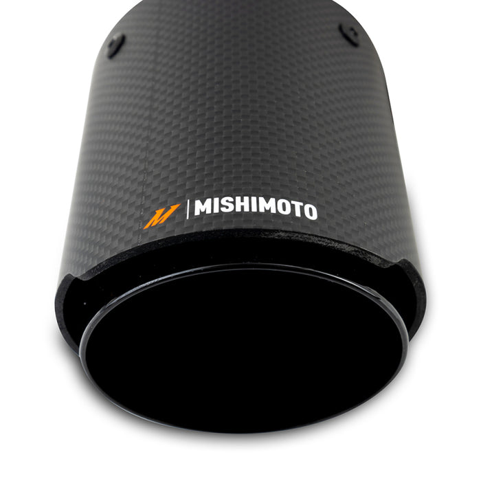 Mishimoto 2x Carbon Fiber Muffler Tip 2.5in Inlet 3.5in Outlet Black - Premium Muffler from Mishimoto - Just $173.95! Shop now at WinWithDom INC. - DomTuned