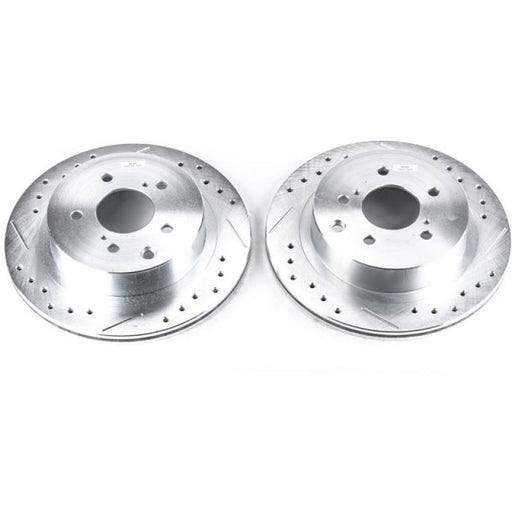 Power Stop 89-96 Nissan 300ZX Rear Evolution Drilled & Slotted Rotors - Pair - Premium Brake Rotors - Slot & Drilled from PowerStop - Just $186.69! Shop now at WinWithDom INC. - DomTuned