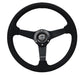 NRG Sport Steering Wheel (350mm/ 1.5in. Deep) Matte Black Spoke/ Black Alcantara w/ Black Stitching - Premium Steering Wheels from NRG - Just $184! Shop now at WinWithDom INC. - DomTuned