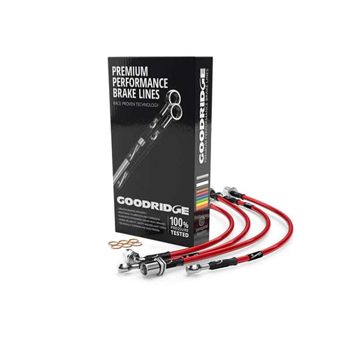 Goodridge 2005+ Audi A4 All Models Stainless Steel Brake Lines - Red - Premium Brake Line Kits from Goodridge - Just $288.83! Shop now at WinWithDom INC. - DomTuned