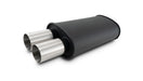 Vibrant Streetpower Flat Blk Muffler 9x5x15in Body 2.5in Inlet ID 3in Tip OD w/Dual Straight Tips - Premium Muffler from Vibrant - Just $249.99! Shop now at WinWithDom INC. - DomTuned