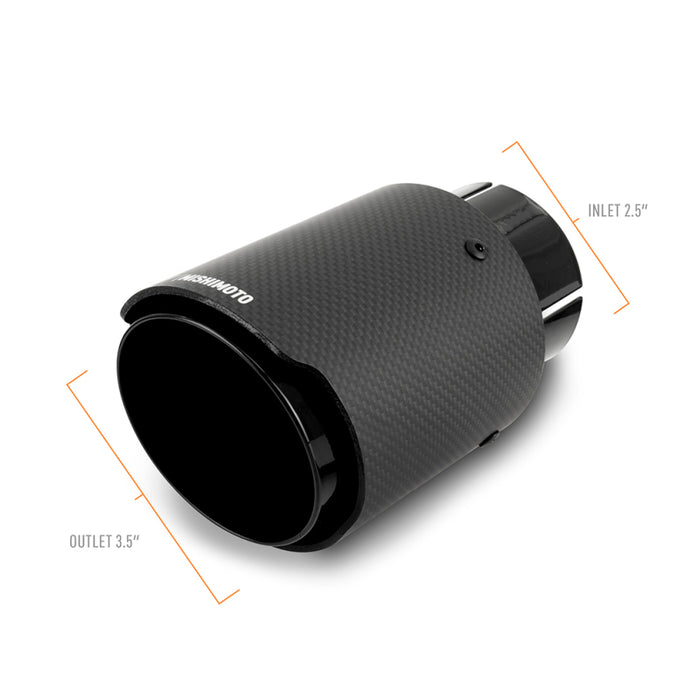 Mishimoto 2x Carbon Fiber Muffler Tip 2.5in Inlet 3.5in Outlet Black - Premium Muffler from Mishimoto - Just $173.95! Shop now at WinWithDom INC. - DomTuned