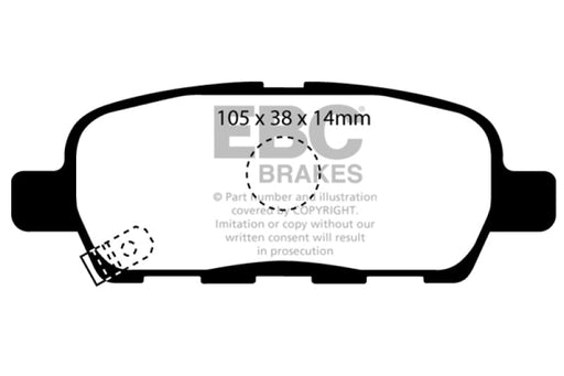 EBC 08-13 Infiniti EX35 3.5 Greenstuff Rear Brake Pads - Premium Brake Pads - Performance from EBC - Just $96.48! Shop now at WinWithDom INC. - DomTuned