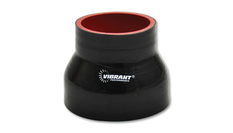 Vibrant 4 Ply Reducer Couper 4.0in ID x 3.50in ID x 4.50in Long - Black - Premium Silicone Couplers & Hoses from Vibrant - Just $47.99! Shop now at WinWithDom INC. - DomTuned