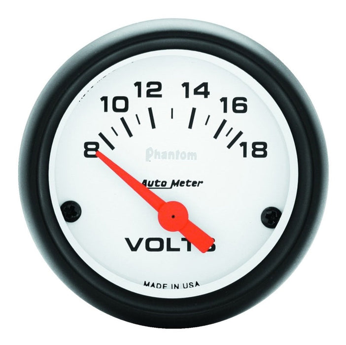 Autometer Phantom 52mm 8-18V Electronic Voltmeter Gauge - Premium Gauges from AutoMeter - Just $76.61! Shop now at WinWithDom INC. - DomTuned