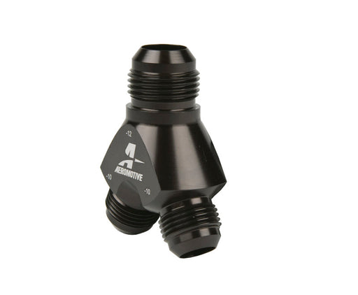 Aeromotive Y-Block - AN-12 - 2x AN-10 - Premium Fittings from Aeromotive - Just $84.95! Shop now at WinWithDom INC. - DomTuned