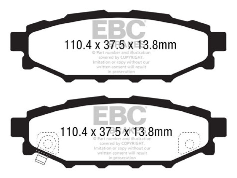 EBC 12+ Subaru BRZ 2.0 (solid rear rotors) Ultimax2 Rear Brake Pads - Premium Brake Pads - OE from EBC - Just $66.46! Shop now at WinWithDom INC. - DomTuned