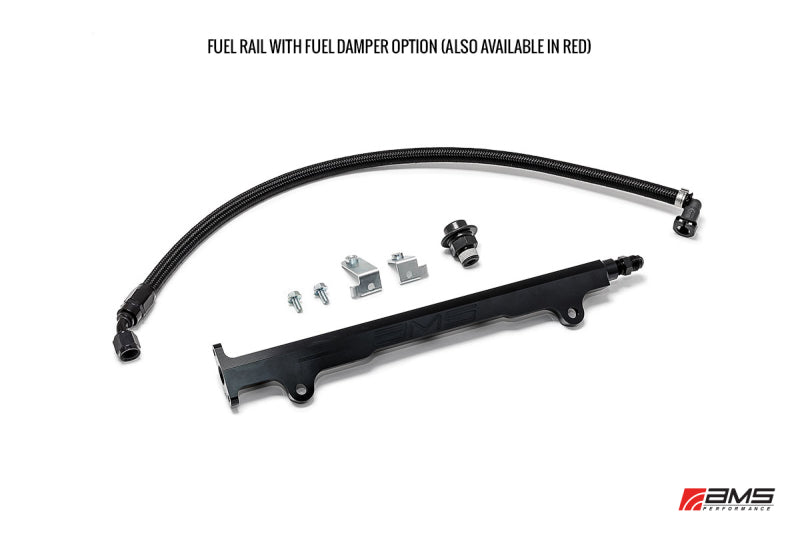 AMS Performance 08-15 Mitsubishi EVO X CNC Machined Aluminum Fuel Rail w/Pulsation Dampener - Black - Premium Fuel Rails from AMS - Just $242.45! Shop now at WinWithDom INC. - DomTuned