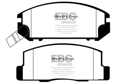 EBC 99-02 Toyota MR2 1.8 Yellowstuff Rear Brake Pads - Premium Brake Pads - Performance from EBC - Just $107.21! Shop now at WinWithDom INC. - DomTuned