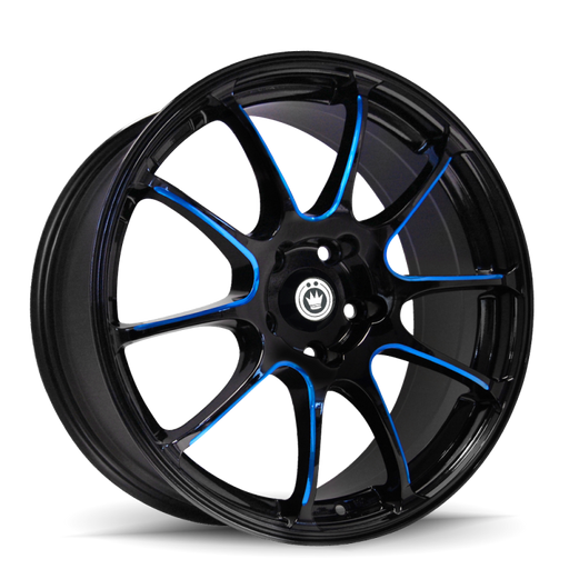 Konig Illusion 18x8 5x114.3 ET45 Black/Ball Cut Blue - Premium Wheels - Cast from Konig - Just $464.31! Shop now at WinWithDom INC. - DomTuned