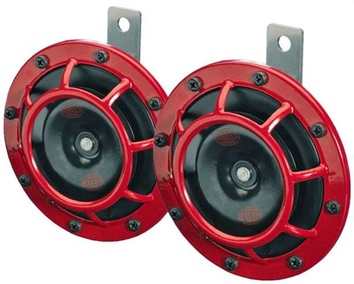 Hella Supertone Horn Kit 12V 300/500HZ Red (003399803 = 003399801) - Premium Horns from Hella - Just $39.91! Shop now at WinWithDom INC. - DomTuned