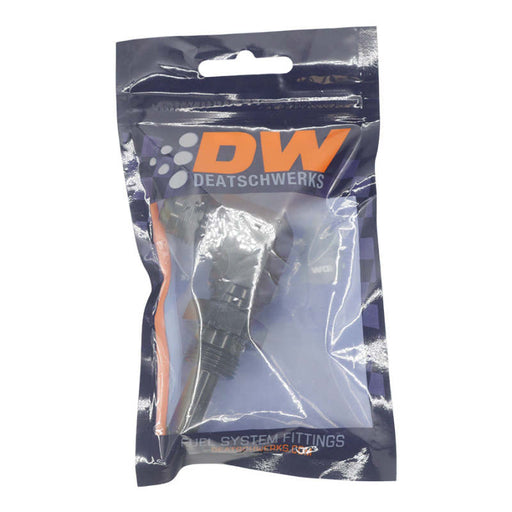 DeatschWerks 8AN Male Flare to Straight 3/8in Single Hose Barb - Anodized Matte Black - Premium Fittings from DeatschWerks - Just $22! Shop now at WinWithDom INC. - DomTuned