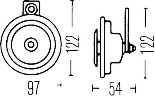 Hella Sharptone Horn Kit 12V 415/350Hz Yellow (3BB922000731 = H31000001) (Min Qty 360) - Premium Horns from Hella - Just $29.65! Shop now at WinWithDom INC. - DomTuned