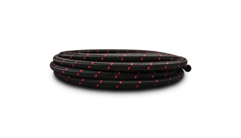 Vibrant -12 AN Two-Tone Black/Red Nylon Braided Flex Hose (5 foot roll) - Premium Hoses from Vibrant - Just $55.99! Shop now at WinWithDom INC. - DomTuned