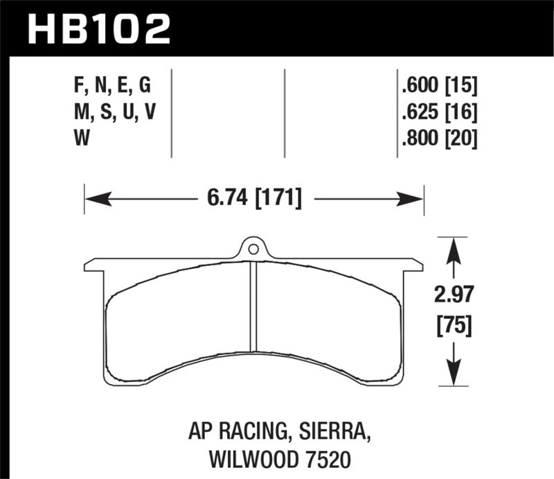 Hawk AP Racing 6 / Wilwood DTC-30 Brake Pads - Premium Brake Pads - Racing from Hawk Performance - Just $227.69! Shop now at WinWithDom INC. - DomTuned