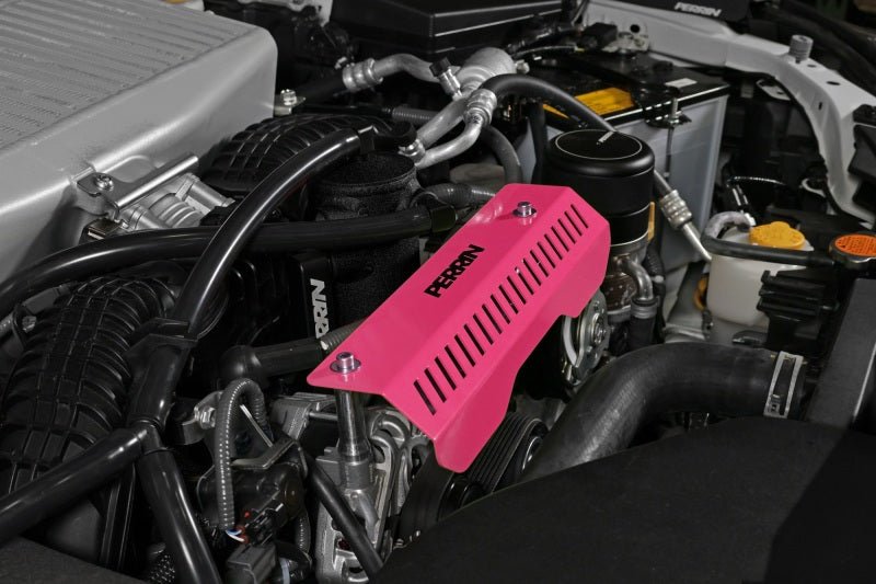Perrin 22-23 Subaru WRX Pulley Cover (Short Version - Works w/AOS System) - Hyper Pink - Premium Engine Covers from Perrin Performance - Just $84.15! Shop now at WinWithDom INC. - DomTuned