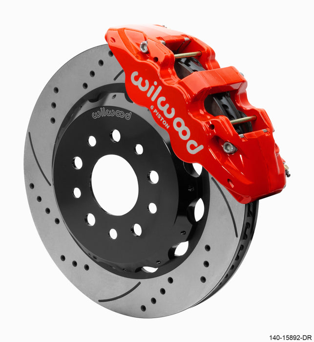 Wilwood AERO6 Front Hat Kit 14.00 Red 2018-Up Jeep JL SRP w/Lines - Premium Big Brake Kits from Wilwood - Just $2425.61! Shop now at WinWithDom INC. - DomTuned