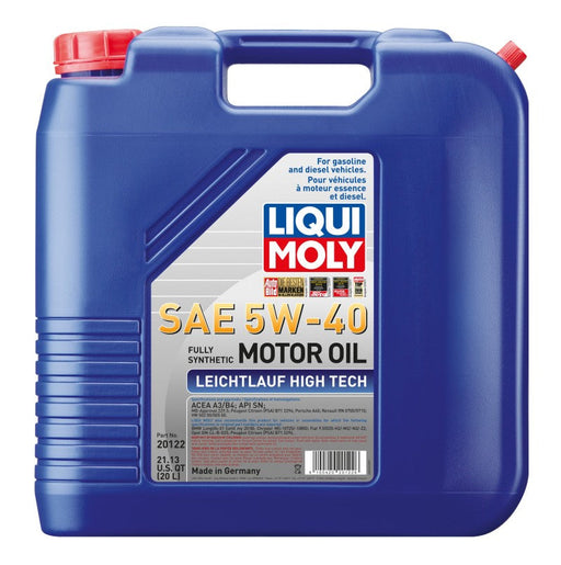 LIQUI MOLY 20L Leichtlauf (Low Friction) High Tech Motor Oil SAE 5W40 - Premium Motor Oils from LIQUI MOLY - Just $251.99! Shop now at WinWithDom INC. - DomTuned