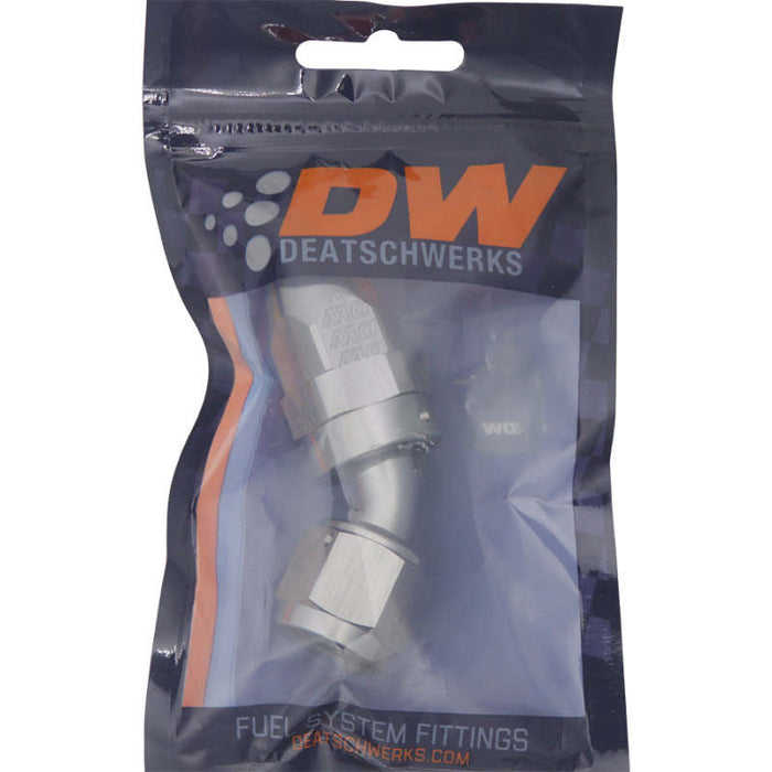 DeatschWerks 8AN Female Swivel 45-Degree Hose End PTFE (Incl. 1 Olive Insert) - Premium Fittings from DeatschWerks - Just $35! Shop now at WinWithDom INC. - DomTuned