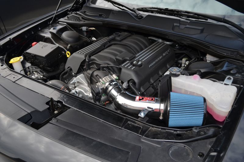 Injen 11-20 Dodge Challenger SRT-8 6.4L V8 Wrinkle Black Power-Flow Short Ram Intake - Premium Cold Air Intakes from Injen - Just $321.95! Shop now at WinWithDom INC. - DomTuned