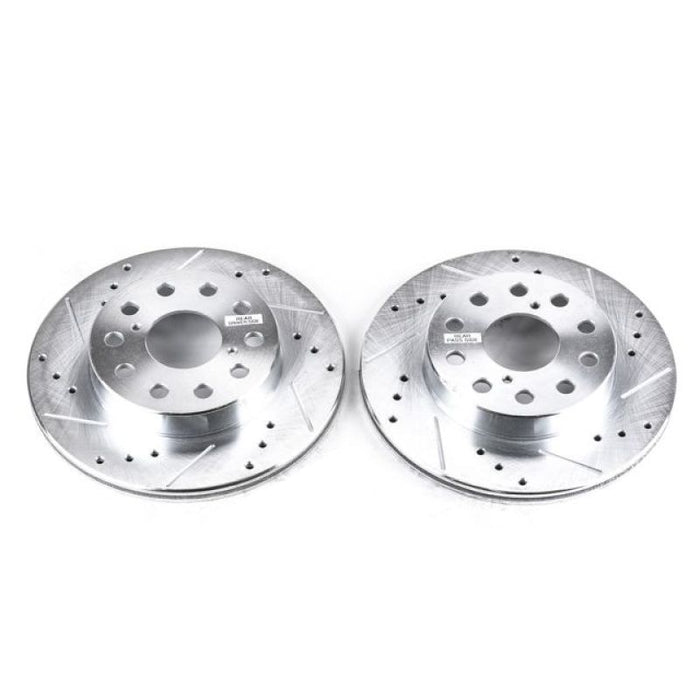 Power Stop 91-95 Toyota MR2 Rear Evolution Drilled & Slotted Rotors - Pair - Premium Brake Rotors - Slot & Drilled from PowerStop - Just $267.31! Shop now at WinWithDom INC. - DomTuned