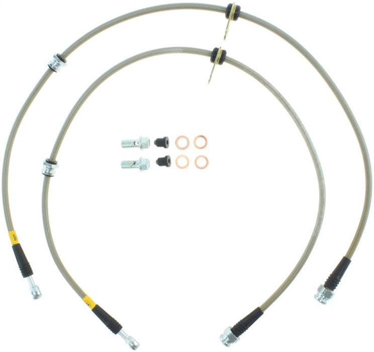 StopTech 08-10 EVO X AWD Stainless Steel Front Brake Lines - Premium Brake Line Kits from Stoptech - Just $96.51! Shop now at WinWithDom INC. - DomTuned