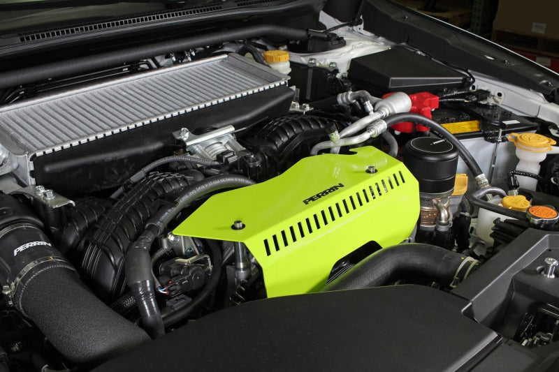 Perrin 2022+ Subaru WRX Pulley Cover - Neon Yellow - Premium Engine Covers from Perrin Performance - Just $96.90! Shop now at WinWithDom INC. - DomTuned