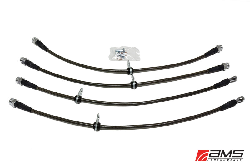 AMS Performance 08-15 Mitsubishi EVO X Stainless Steel Brake Lines (4 Lines) - Premium Brake Line Kits from AMS - Just $126.05! Shop now at WinWithDom INC. - DomTuned