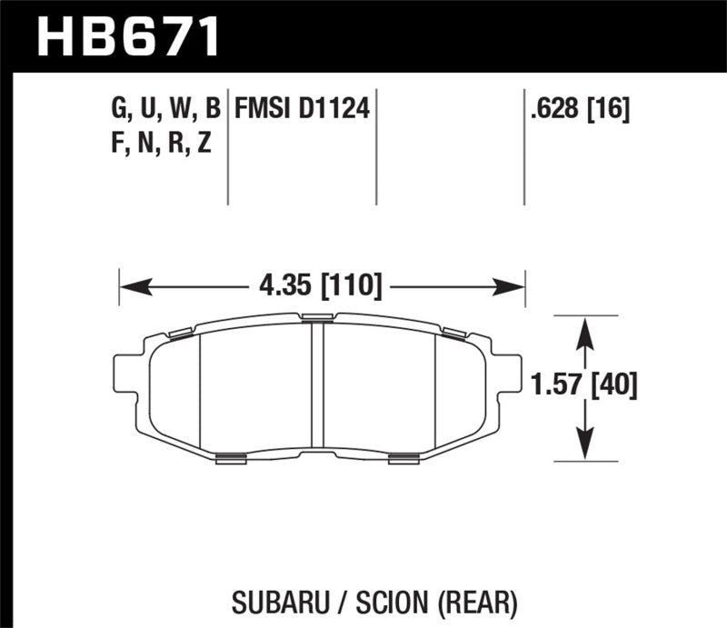 Hawk 11+ Subaru Legacy GT Performance Ceramic Rear Street Brake Pads - Premium Brake Pads - Performance from Hawk Performance - Just $143.09! Shop now at WinWithDom INC. - DomTuned